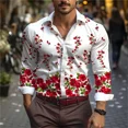 thumbnail image 1 of Camisa de manga larga con botones y cuello tipo polo de moda para hombre , nueva ropa de primavera con estampado creativo, ropa informal de calle para hombre, 1 of 6