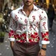 thumbnail image 1 of Camisa de manga larga con botones y cuello tipo polo de moda para hombre , nueva ropa de primavera con estampado creativo, ropa informal de calle para hombre, 1 of 6