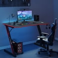 thumbnail image 4 of CL.HPAHKL 47 inch Gaming Desk, Z Shaped PC Computer Desk Gaming Workstation with Headphone Hook, Ergonomic Gaming Table PC Desk for Game Players, Red, 4 of 9