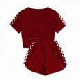 thumbnail image 4 of TOWED22 Toddler Boy Girl Birthday Outfits Summer Stripe Letter Embroidery Short Sleeve Crew Neck T Shirt with Shorts Set Wine,9-10 Y, 4 of 6