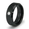 thumbnail image 1 of Black Ceramic Mens Ring with CZ - Size 10.5, 1 of 1