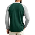 thumbnail image 5 of GrmtClth Mens Shirts Classic Contrast Raglan Baseball Long Sleeve Crew Neck Soft Breathable Fall Fashion Tees Dark Green S, 5 of 5