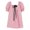 Pink, variant on Cute Plaid Dresses Womens Tie Front Square Neck Puff Sleeve Summer Trendy Going Out Dress Light Blue, S