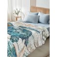 thumbnail image 5 of Teal Sea Turtle Coastal Flat Sheets Only Cal King Size, Soft Breathable Bed Top Sheets for Mattress, Summer Beach Nautical Starfish Retro Bedding Flat Sheets for Home Hotel Bedroom Bed Protection, 5 of 9
