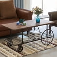 thumbnail image 2 of Industrial Wagon Style Coffee Table Rustic End Table Magazine Holder, 2 of 10