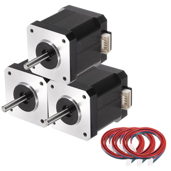 3 Pcs Nema 17 Stepper Motor 42x42x48MM Bipolar 1.8A/3.24V 0.52N.M 42 Motor 2 Phase Servo Motor 1.8 Degree