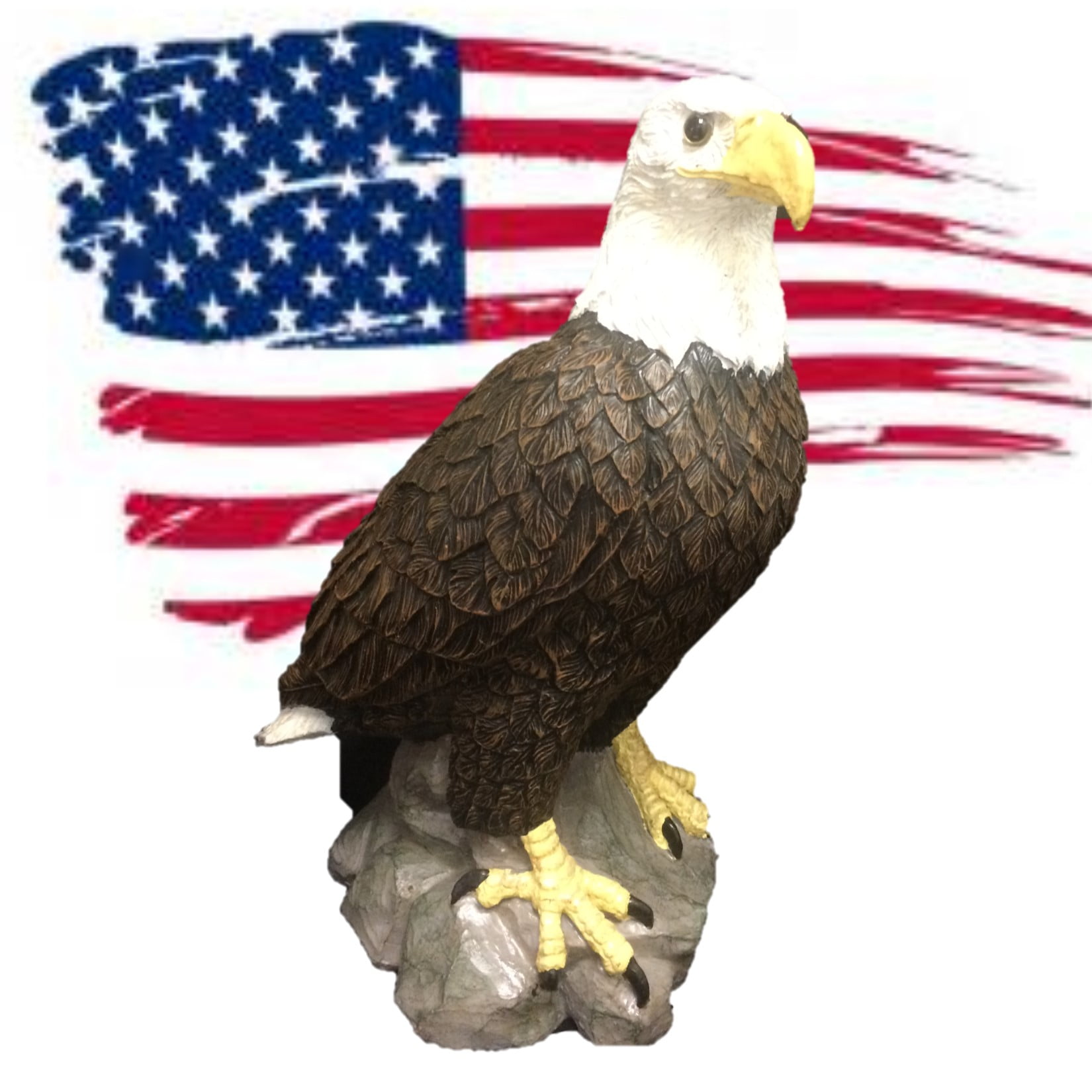 Homestyles 18"H Extra Large American Bald Eagle Perched on Rock Home