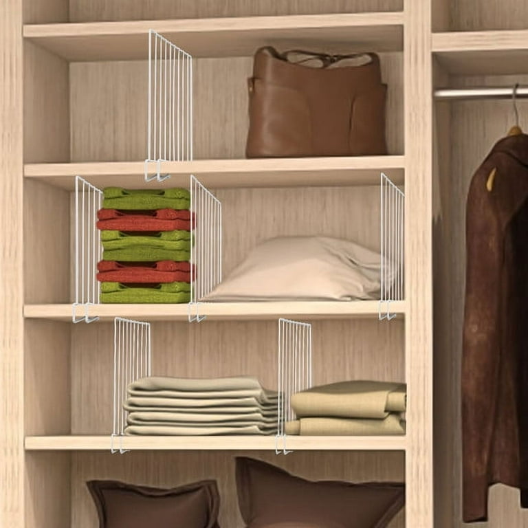 Shelf Dividers, 8 Pack Closet Shelf Organizer for Clothes, Metal Closet  Shelf Dividers for Wood Shelves, Steel Closet Separator for Shelves Bedroom