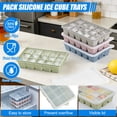 thumbnail image 4 of Lumikrypt 4 Pack Silicone Ice Cube Trays with Lid, Easy Release Ice Molds, BPA Free, Reusable and Stackable Ice Trays for Freezer for Cocktail, Whiskey, 4 of 7