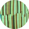 thumbnail image 1 of Ahgly Company Indoor Round Oriental Turquoise Blue Traditional Area Rugs, 3' Round, 1 of 4