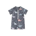 thumbnail image 1 of EYIIYE Baby Boy's Rash Guard Swimwear 0-3Y Toddler One-piece Swimsuit Short Sleeve Jumpsuit Dinosaur Round Neck Rompers Half Zip Up Bathing Suit Infant Cute Casual Summer Beachwear, 1 of 7