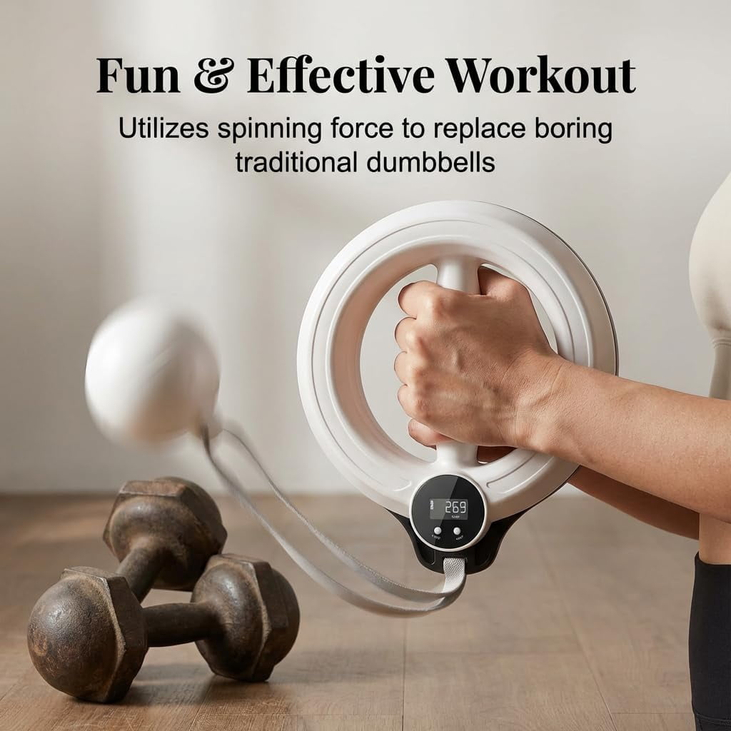 Arm Workout for Women and Men, 360° Hand-Crank Forearm Trainer, Shoulders and Arm Muscle Training Fitness Equipment, Chest Trainer and Forearm and Wrist Hand Exerciser, Home Workout Equipment