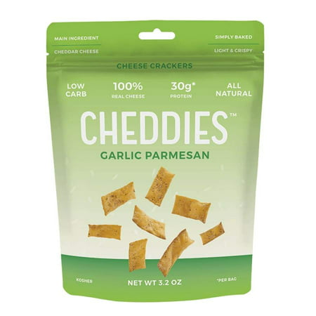 Cheddies High Protein Low Carb Cheese Crackers - Garlic (Best Low Carb Chinese Food)