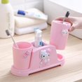 thumbnail image 2 of Kawaii Sanrio Hello Kitty Toothbrush Holder Cartoon Plastic Toothbrush Holder Mouthwash Cup Toothpaste Tube Storage Rack, 2 of 7