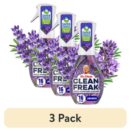 (3 pack) Mr. Clean Clean Freak All Purpose Cleaner Spray, Multi-Surface Cleaning, Lavender, 16 fl oz