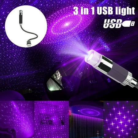 

Car Interior Roof LED Star Light USB Atmosphere Starry Night Projector Lamp