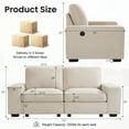 thumbnail image 3 of INGALIK 73" Modern Modular Couch Sofa with Seats Storage, 2-Seater Sectional Couch with W/Deep Seat, Comfy Chenille Loveseat Sofa for Living Room, Side Pockets, USB Port, Removable Cover (Beige), 3 of 10