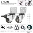 thumbnail image 3 of 4PCS/Set Furniture Castors Heavy Duty Casters Stable Swivel Plate Casters L-Shaped Soft Rubber Caster Wheels Sturdy ,Easy to Use, 3 of 7
