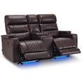 thumbnail image 4 of MCombo Zero Gravity Power Loveseat Recliner with Console, LED Light, Hidden Armrest Storage for Home Theater & Living Room, Dark Brown, 4 of 10