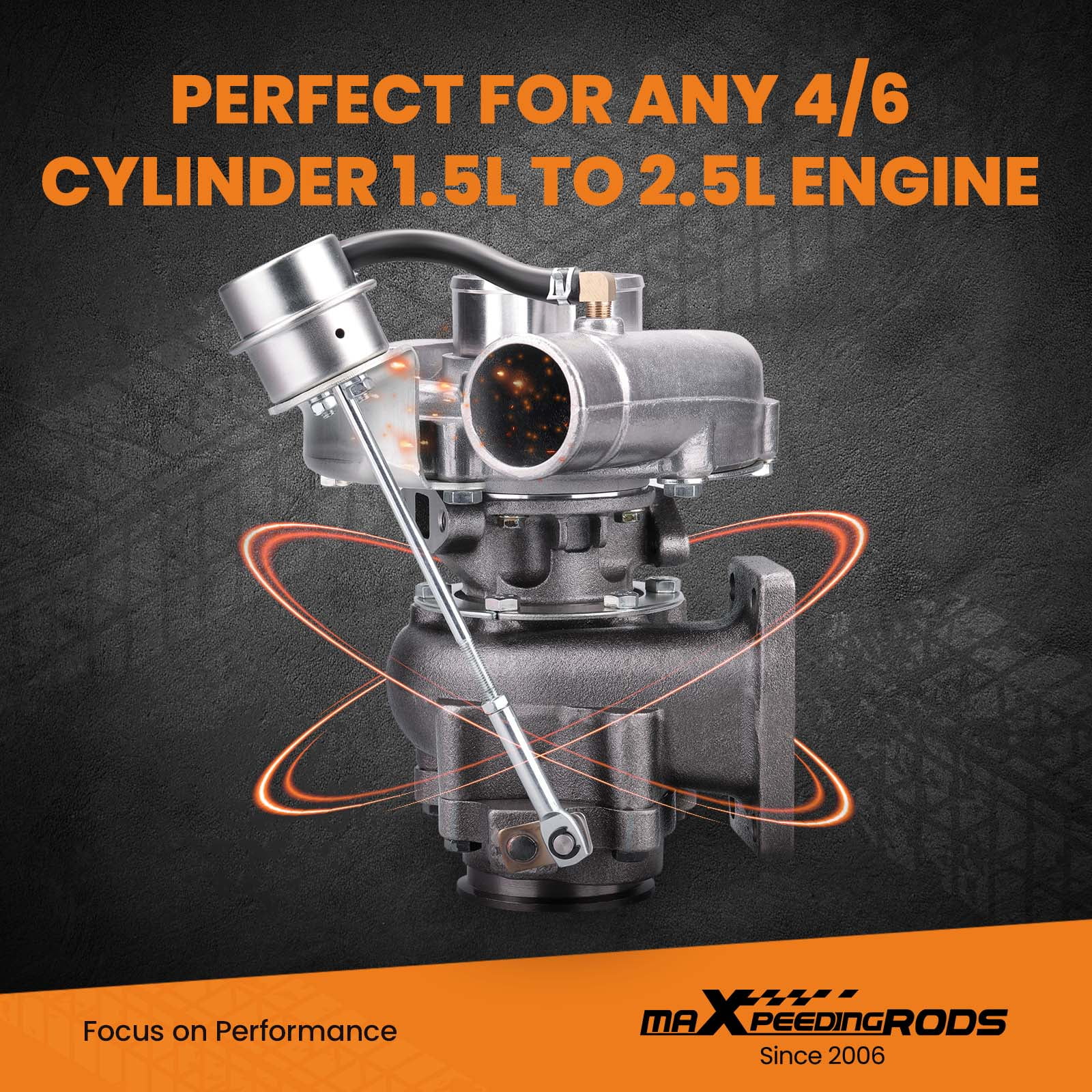 maXpeedingrods T3 Turbo Turbocharger for 4/6 Cylinder 1.5L-2.5L Engine, Up to 420 HP, for BMW 318is 323Ci 323Ci 325Ci 325i, for Honda Accord Civic, Basic VL Series