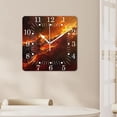 thumbnail image 4 of 12 Inch Wall Clock Battery Operated Square Clock for Office, Kitchen, Outdoor, Living Room,Guitar Fire Exquisite (2), 4 of 4