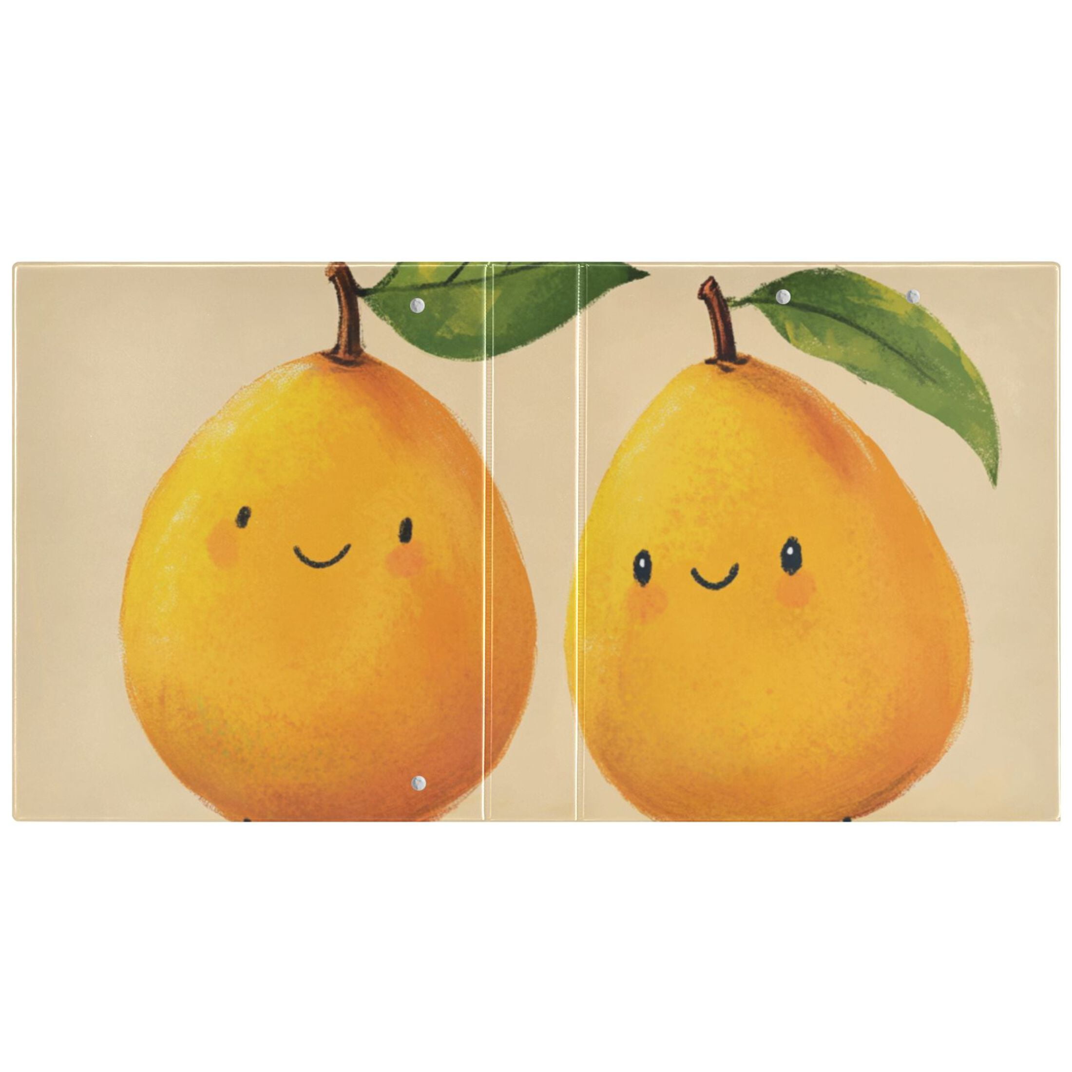 Cute Mangos 3 Ring Binders 1.5 inch Hardcover File Folders with Interior Pockets A4 Size Organizer for School Office Hospital