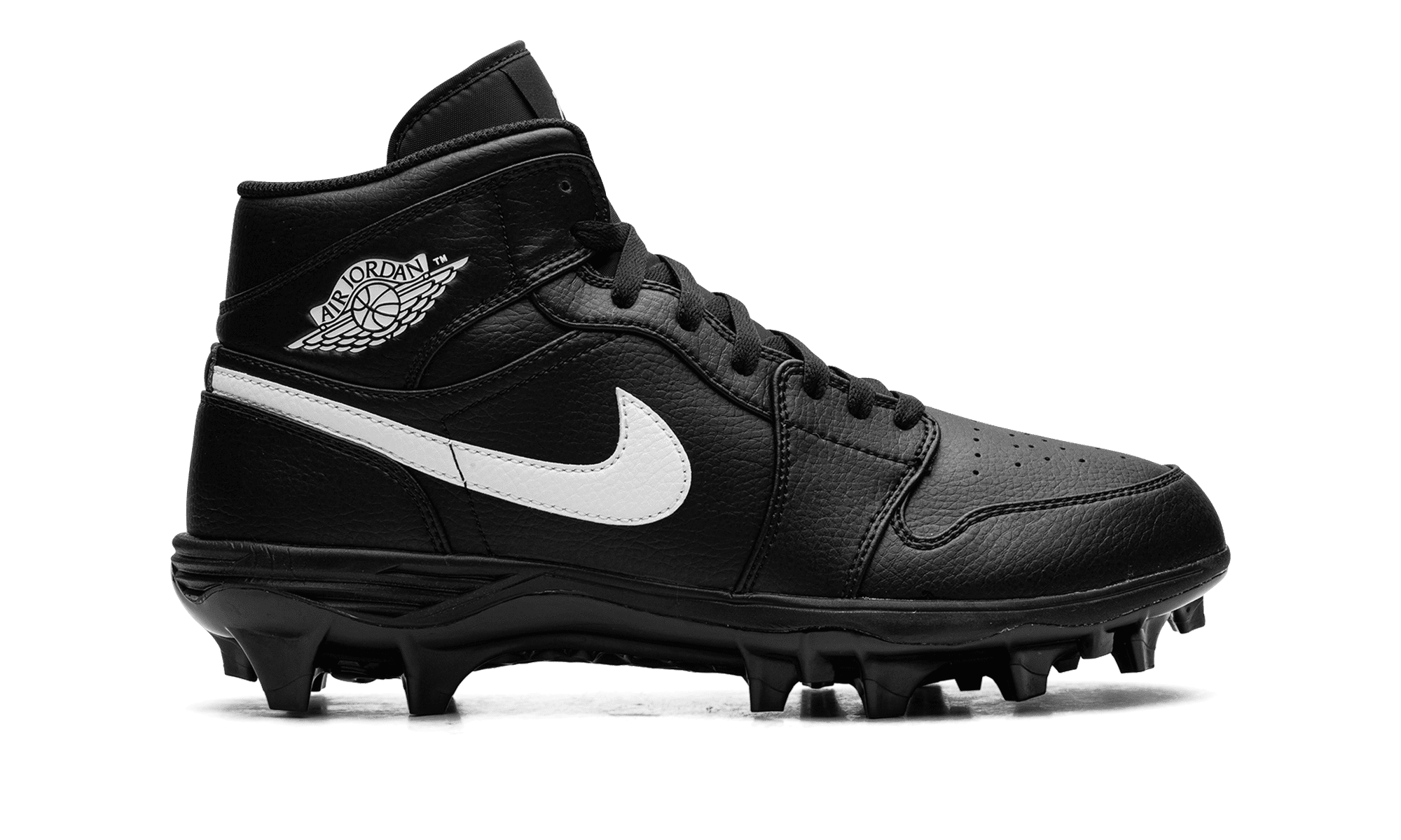 Jordan 1 Mid Football Cleats Men Black White High Top Athletic Size 9 FJ6805-001 Air Jordan 1 Mid TD Football Cleats White Black FJ6805-100  main image 3