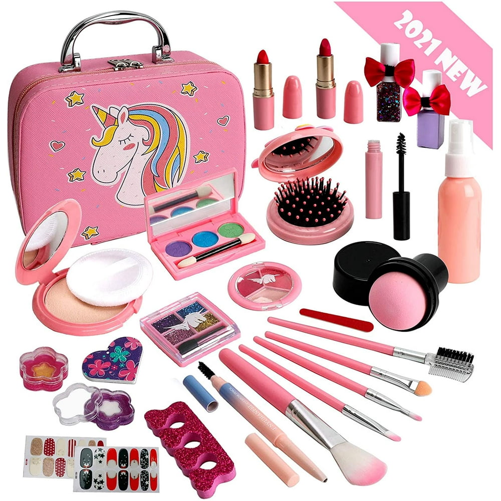 Flybay Kids Makeup Kit for Girls, Washable Makeup Set for Girl, Real