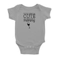 thumbnail image 3 of If You Think I Am Cute You Should See My Mommy/Daddy Baby Bodysuits Cute Twins Clothes (Gray, 6-12M), 3 of 5