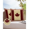 thumbnail image 6 of Pack of 2 Outdoor Pillow Covers, Maple Leaf Red Black Plaid Pattern Waterproof Square Throw Pillowcase Cushion Decorative Pillow Covers for Couch Patio Tent, 26x26 in, 6 of 6