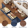thumbnail image 6 of Hiphuta 70.8"W Large Buffet Cabinet with 6 Doors, Modern Farmhouse Sideboard with 2 Drawers, Coffee Bar for Kitchen Dining Room Living Room, Blue, 6 of 7