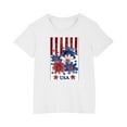 thumbnail image 3 of Jinhomg Holiday Shirts for Kids America Flag Graphic Patriotic Tees 4th of July Short Sleeve Crew Neck Tops 2025 Boys Girls Parade Street T-Shirts White 5 Years, 3 of 9