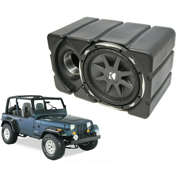 Jeep Wrangler Yj Tj Vehicle Loaded Cvx10 Custom Fit Powered Kicker Subwoofer  Box 