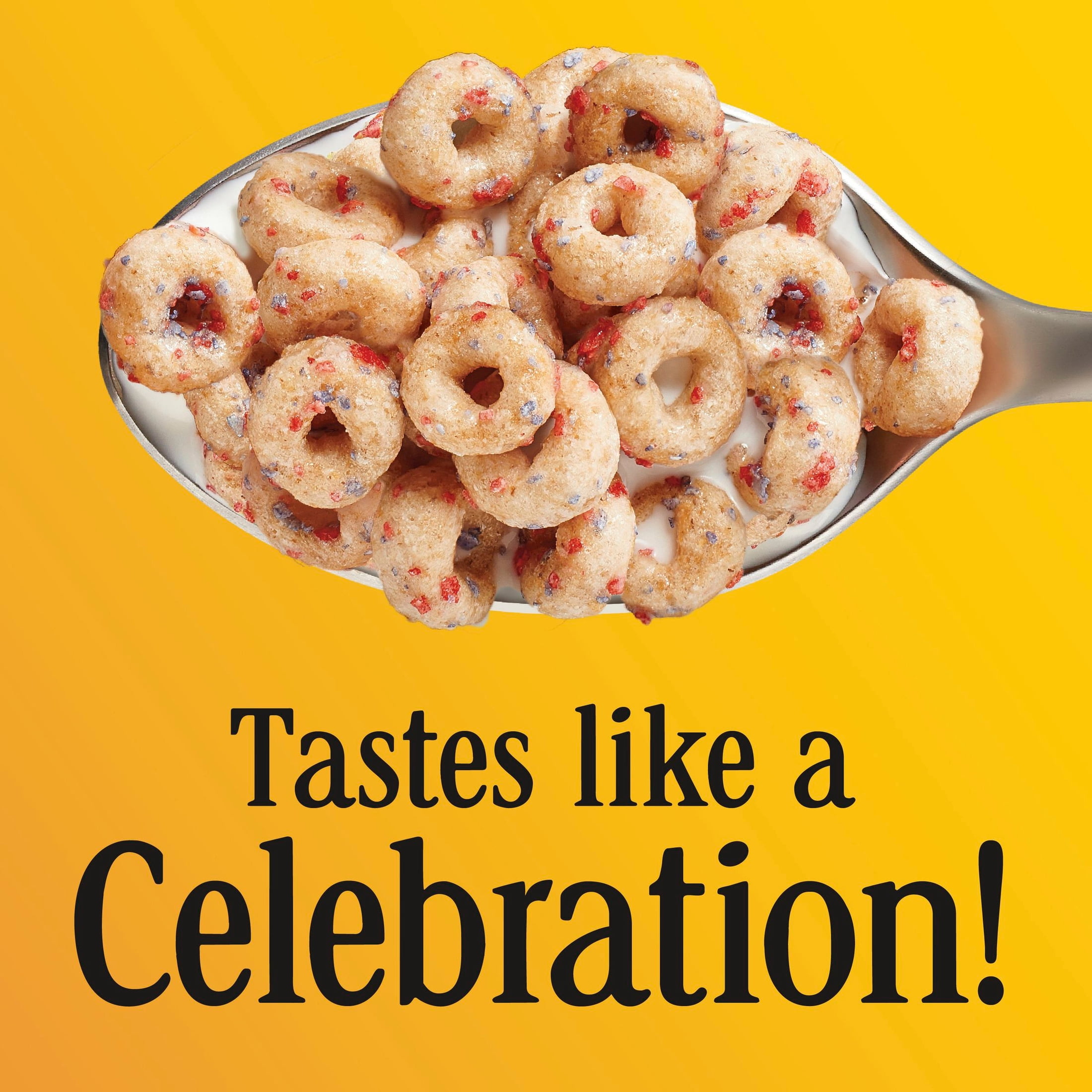 Birthday Cake Cheerios Breakfast Cereal, Gluten Free, Family Size, 19 oz