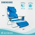 thumbnail image 2 of Ostrich Deluxe Padded 3-N-1 Outdoor Lounge Reclining Beach Chair, Blue (4 Pack), 2 of 9