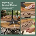 thumbnail image 5 of Round Outdoor Tablecloth with Umbrella Hole and Zipper, Texas Star Vintage Tablecloth with Elastic Waterproof, Berry Yellow Brown Wooden Patio Table Covers for 31" - 35" Picnic Pool Tables, 5 of 9
