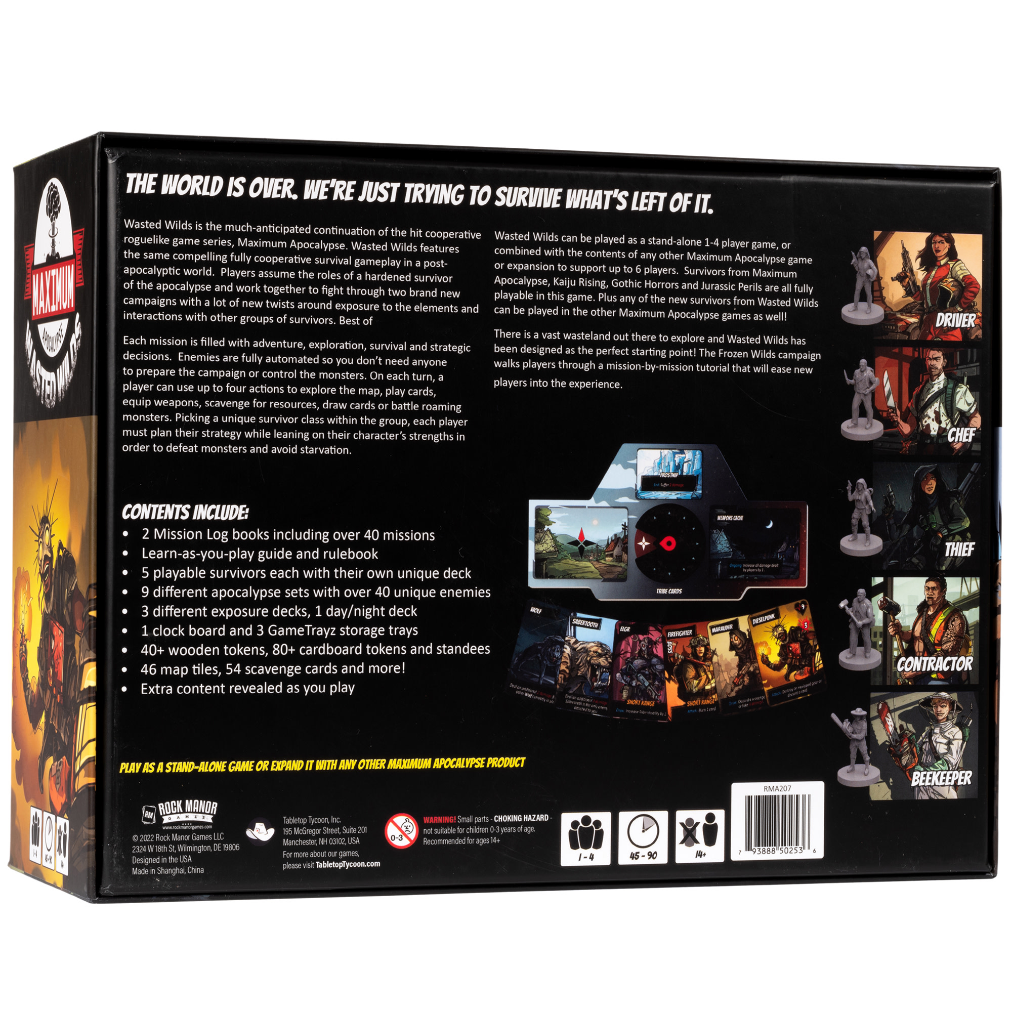 Rock Manor Games: Maximum Apocalypse: Wasted Wilds - Survival Board Game, Modern Fantasy, Co-Op Roguelike Adventure Campaigns, Ages 14+, 1-6 Players