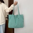 thumbnail image 4 of SPEKSEE Gingham Tote Bag Vintage Shoulder Tote Lightweight Shoulder Bag Gingham Large Capacity Handbag, 4 of 7