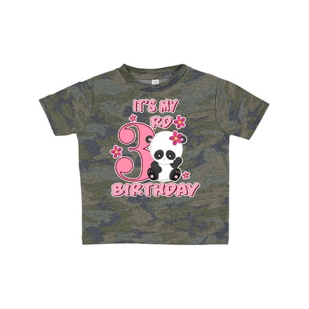 

Inktastic It s My Third Birthday with Panda Bear Gift Toddler Toddler Girl T-Shirt