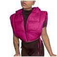 thumbnail image 4 of jtjvou Women's Winter Oversized Puffer Vest Quilted Lightweight Stand Collar Sleeveless Padded Puffy Jackets Coat with Pockets Pink L, 4 of 7