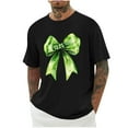 thumbnail image 1 of Blusas y camisas de manga corta con cuello redondo para hombre. Blusa de poliéster con hombros caídos y cuello redondo con estampado del Día de San Patricio., 1 of 3