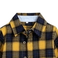 thumbnail image 2 of YUANxueke Girls Boys Button Down Coat, Long Sleeve Plaid Collared Shirts, Casual Fashion Workout Streetwear Jackets, 2 of 6