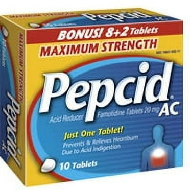 Pepcid Ac Maximum Strength Acid Reducer, Famotidine Tablets - 8 Ea, 2 Pack