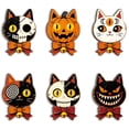 thumbnail image 2 of Tepsmf Halloween Wooden Ornament Set 12 Pcs Vintage Hanging Cutouts with 6.6FT Rope for Garland Tree Decor, 2 of 6