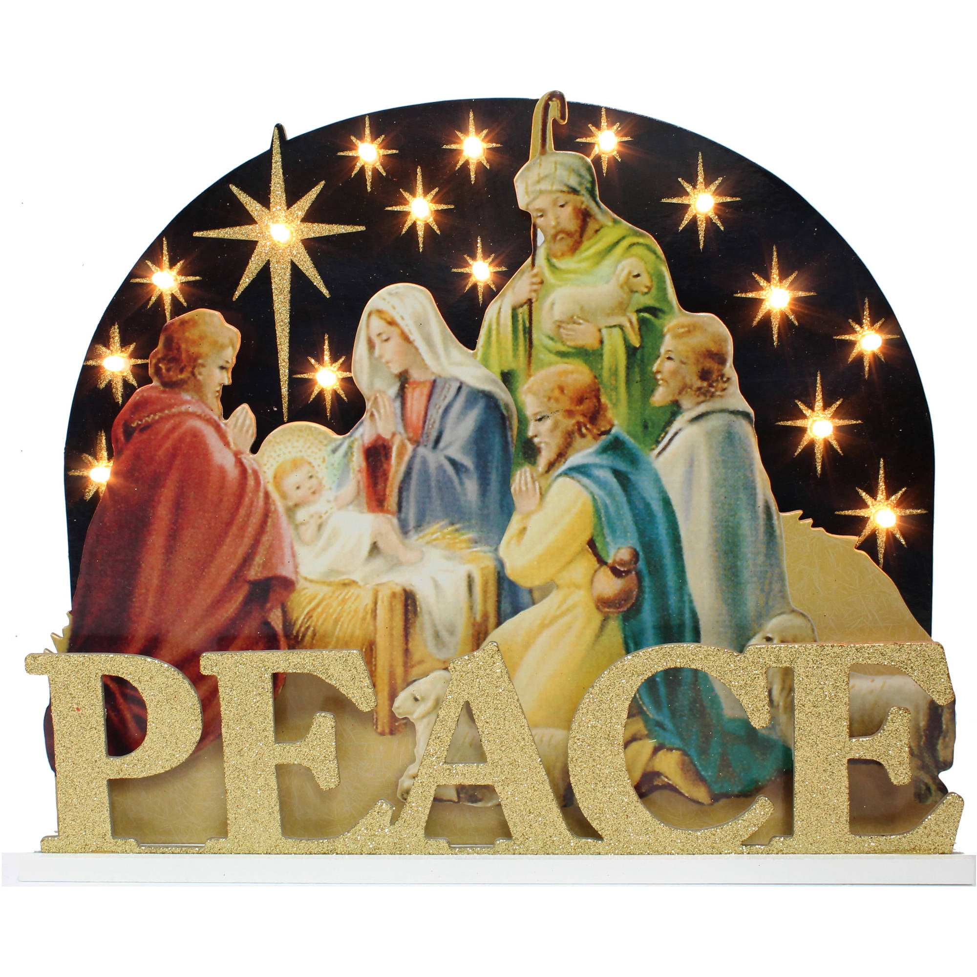 Holiday Time Decor 14 Lighted Nativity Scene