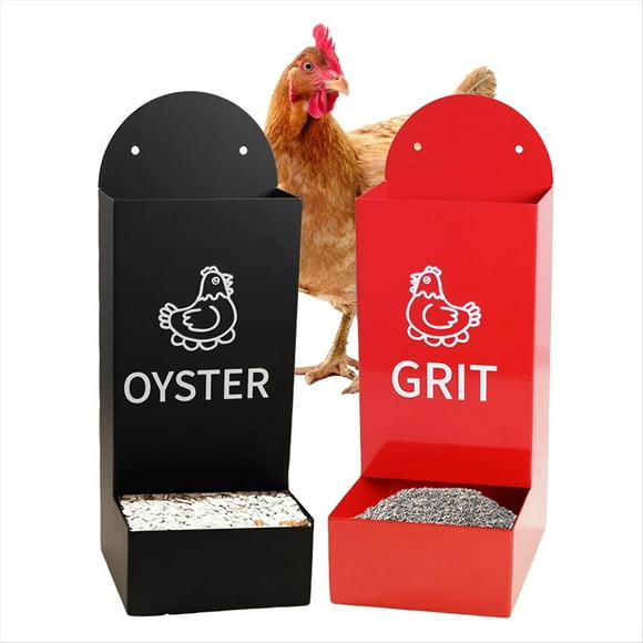 Comedero de Conchas de Ostras y para Pollos. Comedero Metálico para Pollos. Accesorios para Gallineros. Comedero Automático para Pollos.