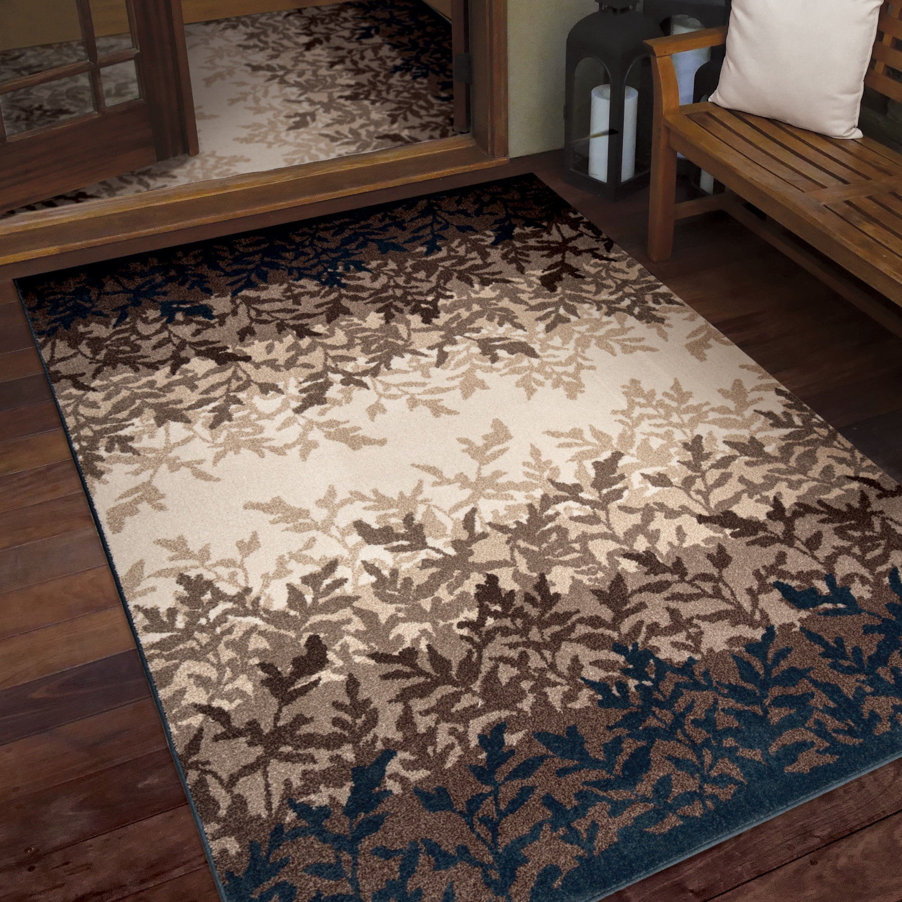 Farmhouse Leafy Layers Indoor Outdoor Area Rug Walmart Walmart