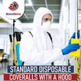 thumbnail image 3 of Medical Nation Disposable Hazmat Suit with Hood, 4XL, Heavy-Duty, Breathable & Water-Resistant Coverall, White, 02-Pack, 3 of 8