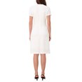thumbnail image 4 of INSPIRE CHIC Women's Tweed Dress Short Sleeve Crew Neck Pearl Decor Cocktail Wedding Sheath Dresses M Beige White, 4 of 5