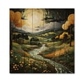 thumbnail image 3 of Designart "Countryside Reverie Painting IX" Landscapes Print on Natural Pine Wood, 3 of 5